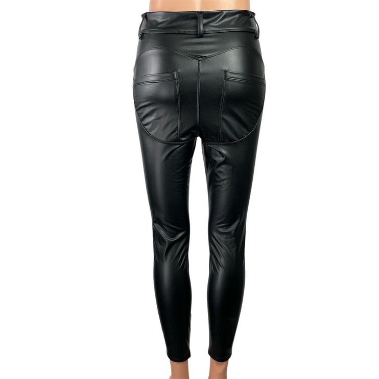 NEW Halara Women's Black High Waisted Pull On Slim Fit Skinny Trousers Pants S