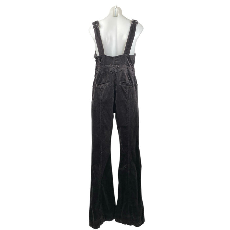 Pilcro and the Letterpress Black Velvet Velour Wide Leg Romper Jumpsuit Size 29