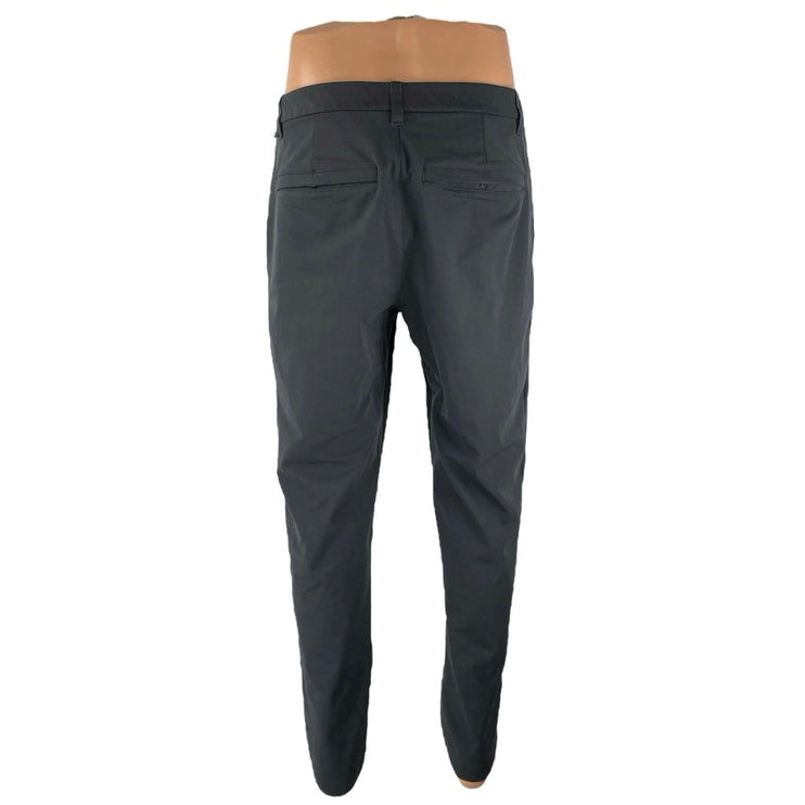 Lululemon Men's Black High Waisted Straight Leg Chino Khaki Trousers Pants Ss 33