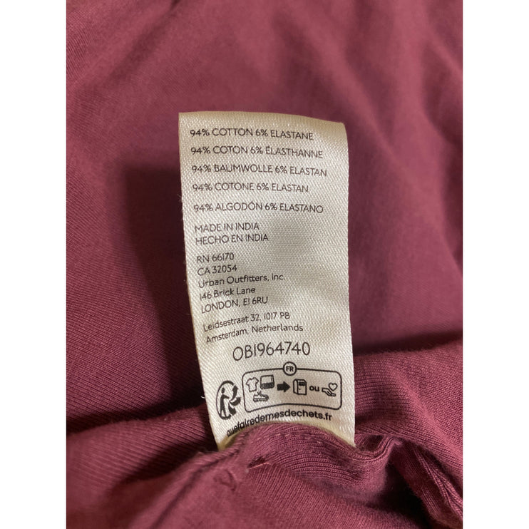 Free People 2 Tone Maroon Sleeveless Cami Camisole Square Neck Crop Tank Top XS