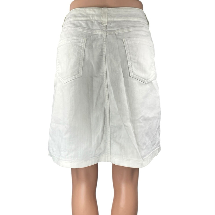 Croft & Barrow Women's White High Waisted Mini A-Line Denim Jeans Skirt Size 6