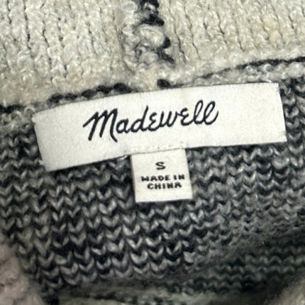 Madewell Women's Tan Rib Knit Long Sleeve Plaid Check Turtleneck Sweater Top S