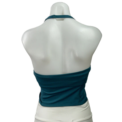 Oner Active Timeless Blue Halter Open Back Yoga Athletic Sports Bra Crop Top S