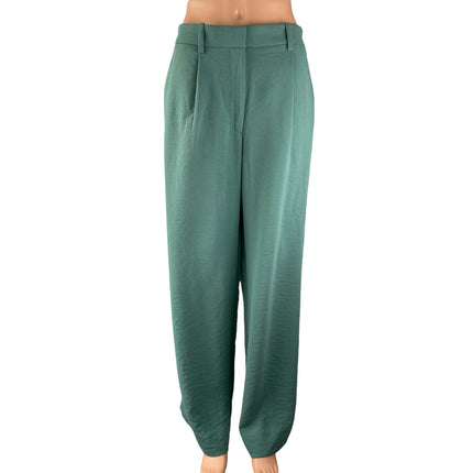 Abercrombie & Fitch Women's Green Pleated High Rise Wide Leg Dress Pants Size 30