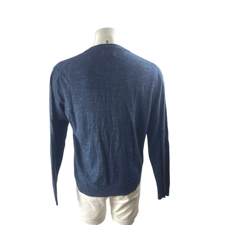 Old Navy Men's Navy Blue Crew Neck Long Sleeve Knit Basic T Shirt Tee Top Size L