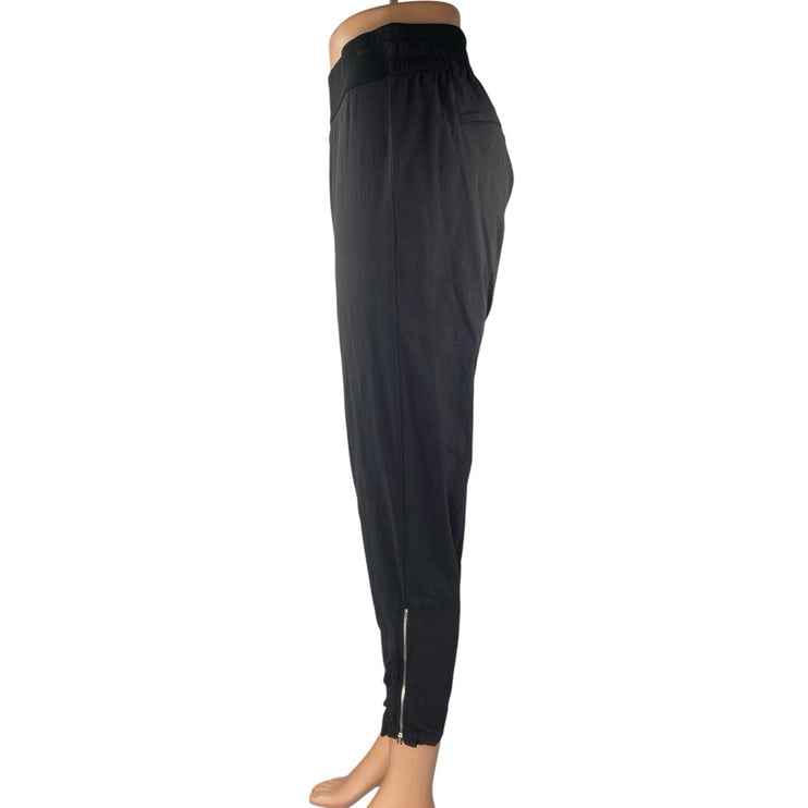 Athleta Women's Black Elastic Waist Ankle Zip Tapered Activewear Sweatpants Sz 4