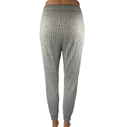 Abercrombie & Fitch Women's Gray Ribbed Tapered Lounge Joggers Sweatpants Sz XS
