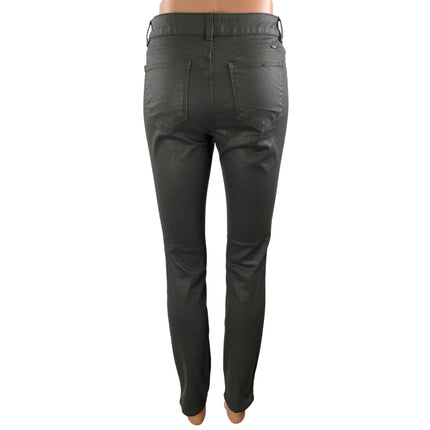 Massimo Dutti Women's Black Coated High Rise Slim Skinny Denim Jeans Size 4