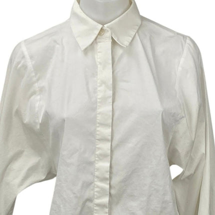 COS White Collared Long Sleeve Office Business Button Down Shirt Blouse Top Sz 4