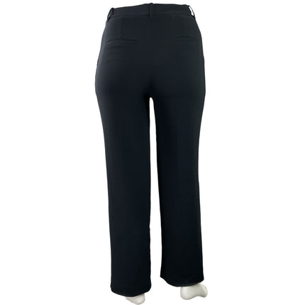 Aritzia Wilfred Women's Black High Rise Pleated Straight Leg Trousers Pants 12