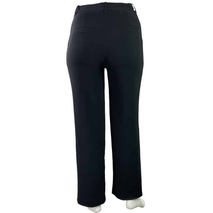 Aritzia Wilfred Women's Black High Rise Pleated Straight Leg Trousers Pants 12
