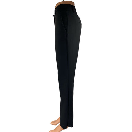Ann Taylor Women's Black Mid Rise Straight Leg Slim Trousers Dress Pants Size 4