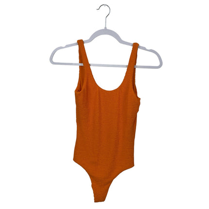 It's Now Cool Orange Coral Scoop Neck Open Back One Piece Swimsuit Swimwear XS