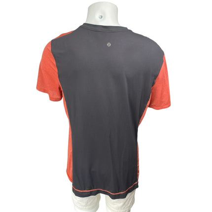 Lululemon Precision Tee Men's Orange Gray Short Sleeve Athletic T-Shirt Top Sz L