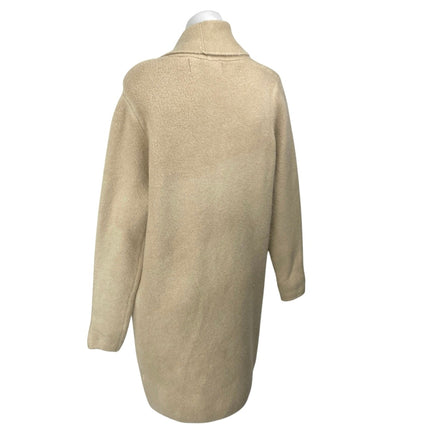Pink Martini Stockport Womens Beige Wool Knit Long Sleeve Trench Coat Jacket XXS