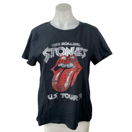 The Rolling Stones US Tour 1978 Black Short Sleeve Rock Band Tee T-shirt Top L