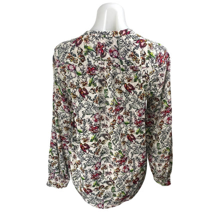 L'Agence Multicolor 100% Silk Floral Long Sleeve Button Down Shirt Blouse Top S