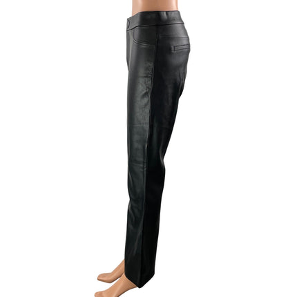 Zara Women's Black High Rise Faux Leather Vegan Flare Trousers Pants Size M