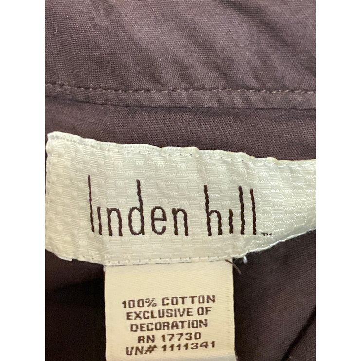 Linden Hill Brown Floral Embroidered Beaded Rhinestone A Line Midi Skirt Size 4
