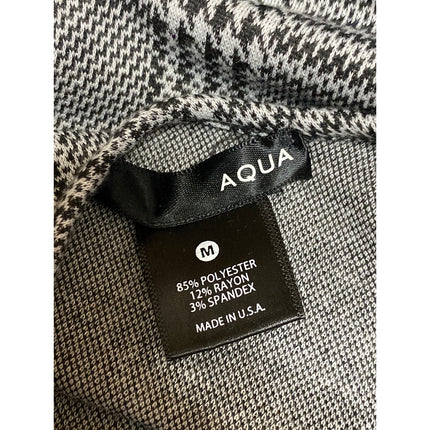Aqua Womens Black White Plaid Checkered Sleeveless Ruffle Mini A-Line Dress Sz M