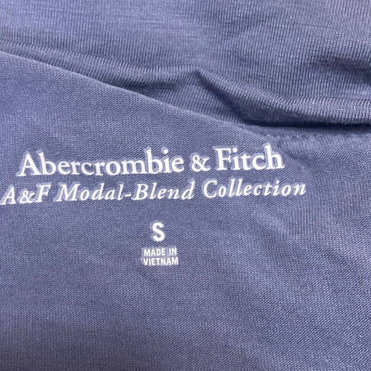 Abercrombie & Fitch Blue One Shoulder Long Sleeve Thong Bodysuit Top Size S