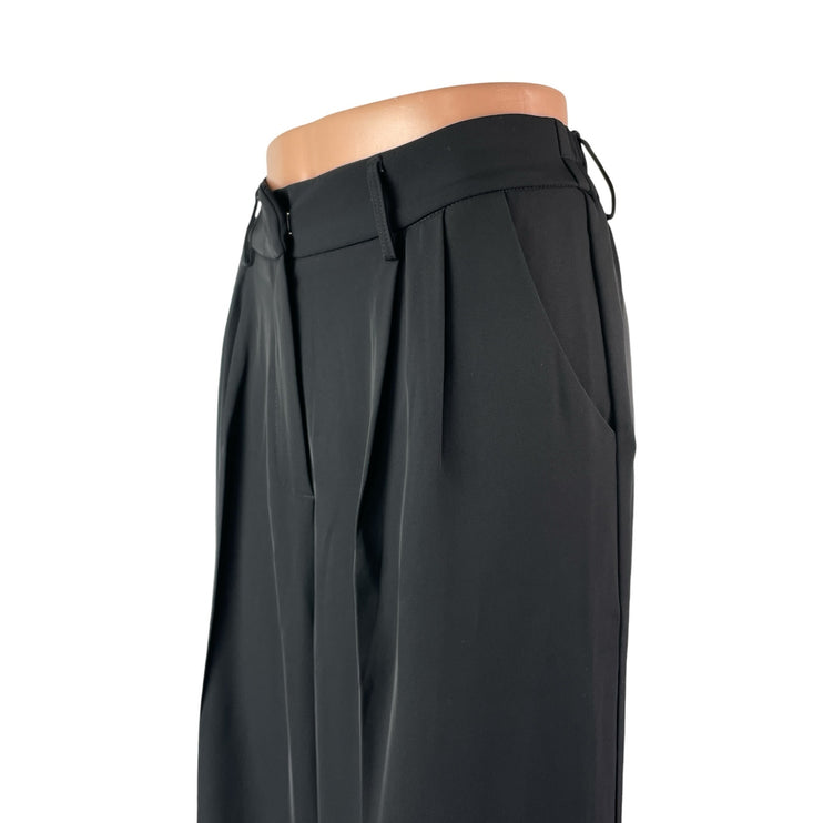 Sassy Zoey Women's Black High Waisted Pleated Wide Leg Trousers Dress Pants Sz M