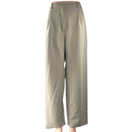 Abercrombie & Fitch Cream White High Waisted Wide Leg Trousers Dress Pants Sz 33