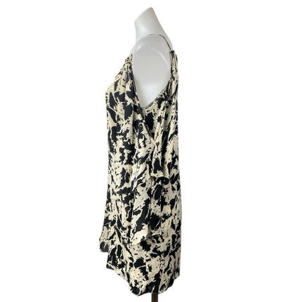 Parker 100% Silk Multicolor Cold Shoulder Long Sleeve Mini A-Line Dress Size S
