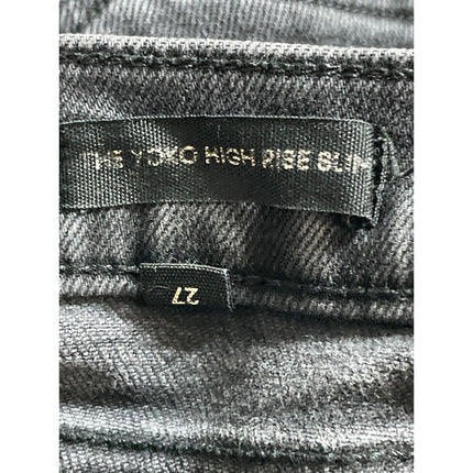 Aritzia Denim Forum Black Frayed Raw Hem High Rise Skinny Denim Jeans Pants 27