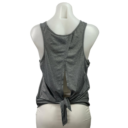 H&M Sport Heather Gray Sleeveless Cutout Knot Back Workout Active Tank Top Sz S
