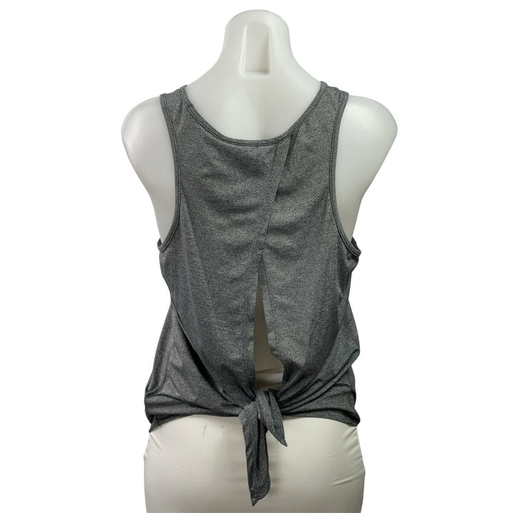 H&M Sport Heather Gray Sleeveless Cutout Knot Back Workout Active Tank Top Sz S