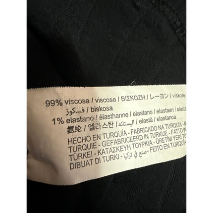 Zara Black Long Sleeve Striped Textured Collared Button Down Shirt Blouse Top M