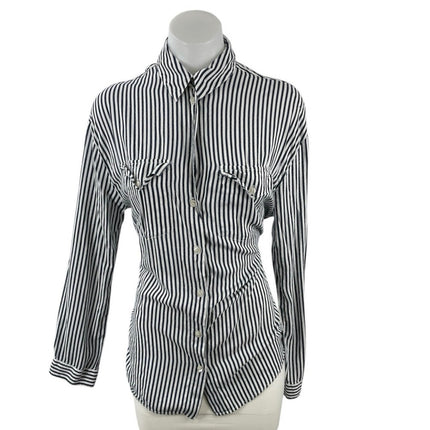 The Kooples James Stripe Collared Long sleeve Button Down Shirt Blouse Top Sz 1