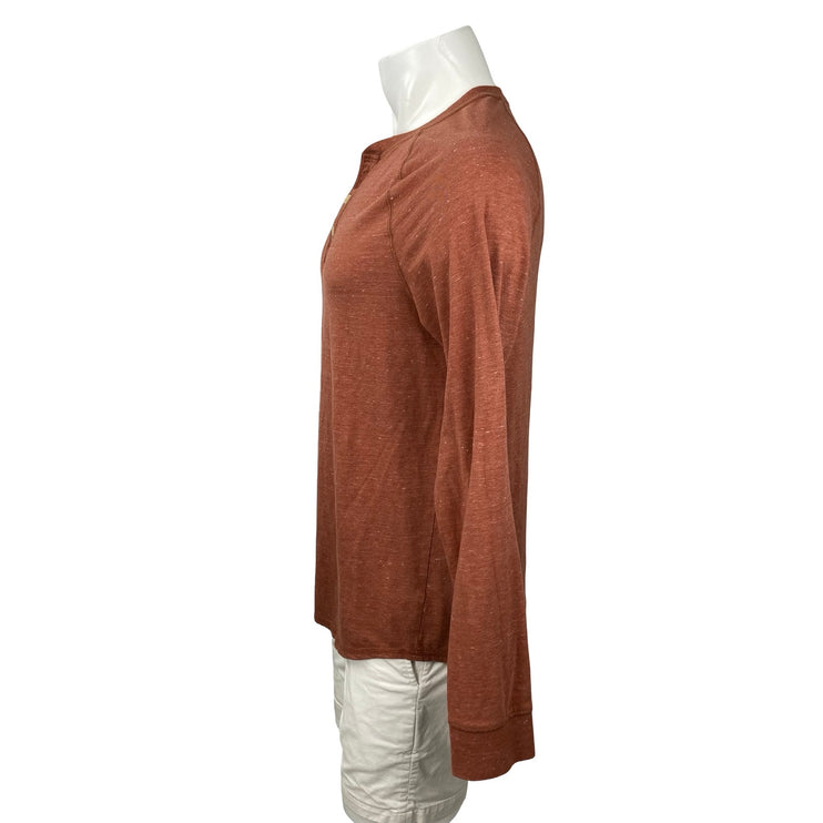 Goodfellow & Co Men's Orange Long Sleeve Casual Henley Basic Tee T-Shirt Top M