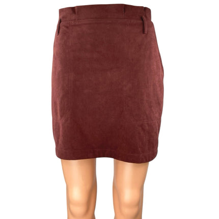 Abercrombie & Fitch Women's Red Maroon Faux Suede Mini Straight Pencil Skirt M
