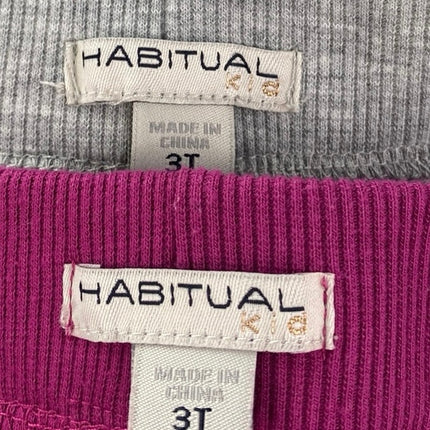 Lot of 2 Habitual Kids Girls Pink & Gray Bow Elastic Waist Mini Lounge Shorts 3T