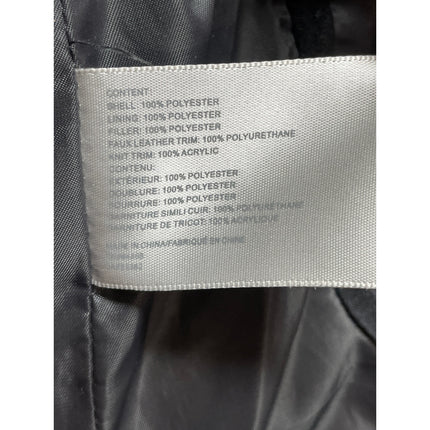 Perry Ellis Portfolio Printtech Black Hooded Puffer Quilted Coat Jacket Size LT
