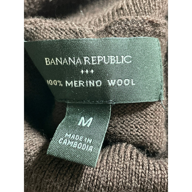 Banana Republic Men's Brown 100% Wool Turtleneck Long Sleeve Sweater Top Size M