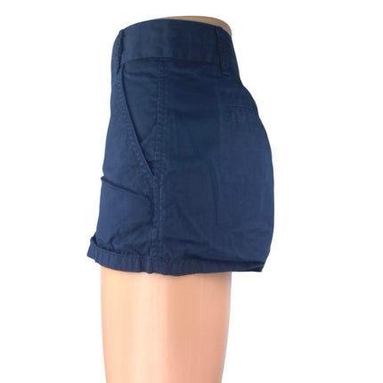 J.Crew Women's Blue Mid Rise Pockets Zip Straight Leg Slim Mini Chino Shorts 6