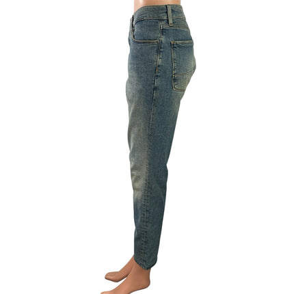 ASOS Men's Blue High Rise Faded Cropped Straight Leg Denim Jeans Pants Size 32