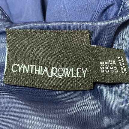 Cynthia Rowley Blue Sleeveless Round Neck Layered Mini Sheath Dress Size 8