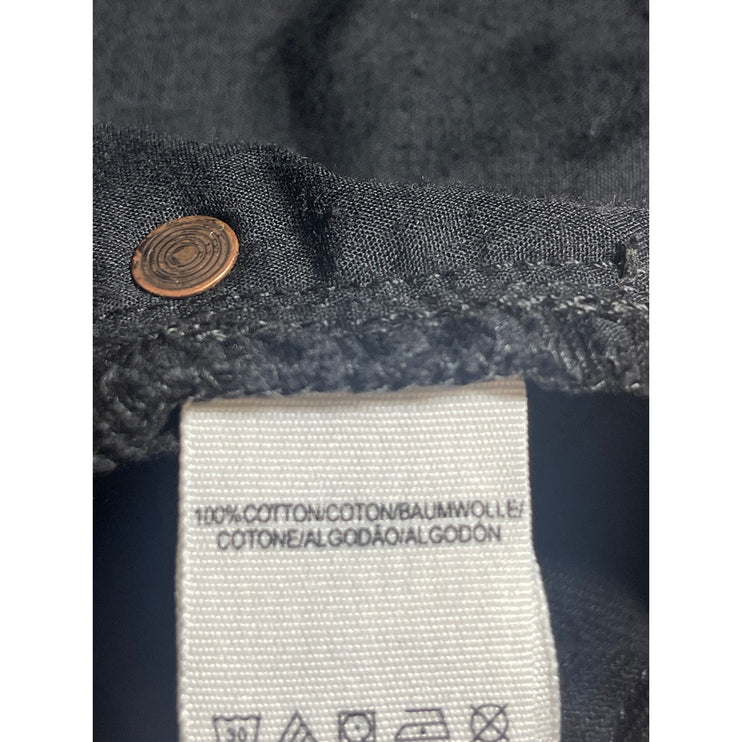 Free People Women's Black Lace Hem High Waisted Wide Leg Denim Jeans Shorts 28