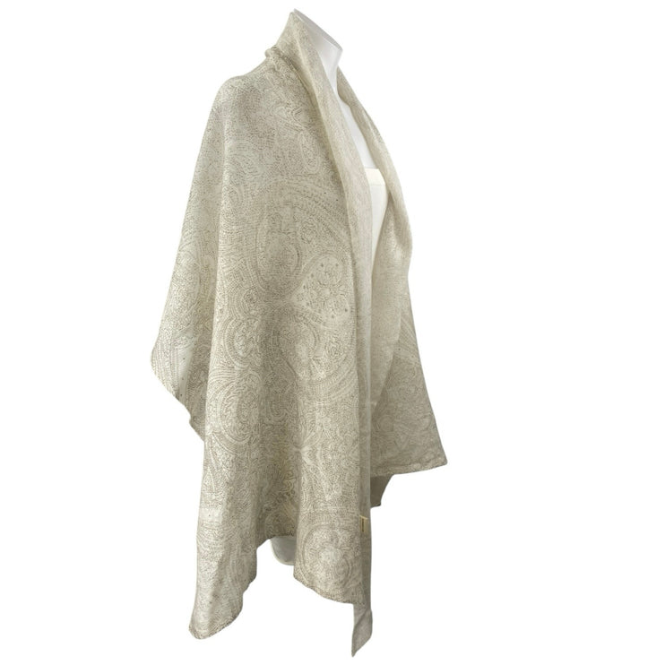 AiurtRuutti Women's Beige Cream 100% Cashmere Paisley Wrap Neck Scarf OS