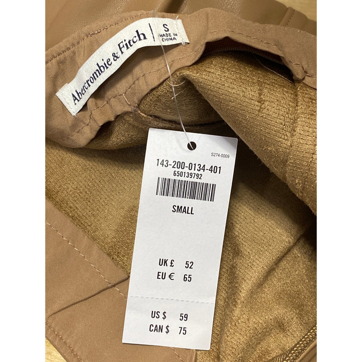 NEW Abercrombie & Fitch Tan Khaki High Waisted Wrap Skirt Skort Shorts Size S