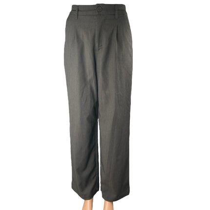 H&M Women's Gray High Waisted Pleated Wide Leg Trousers Dress Pants Size XS