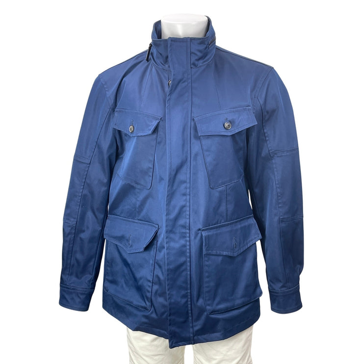 Banana Republic Men's Blue Long Sleeve Utility Pocket Water Resist Coat Jacket L