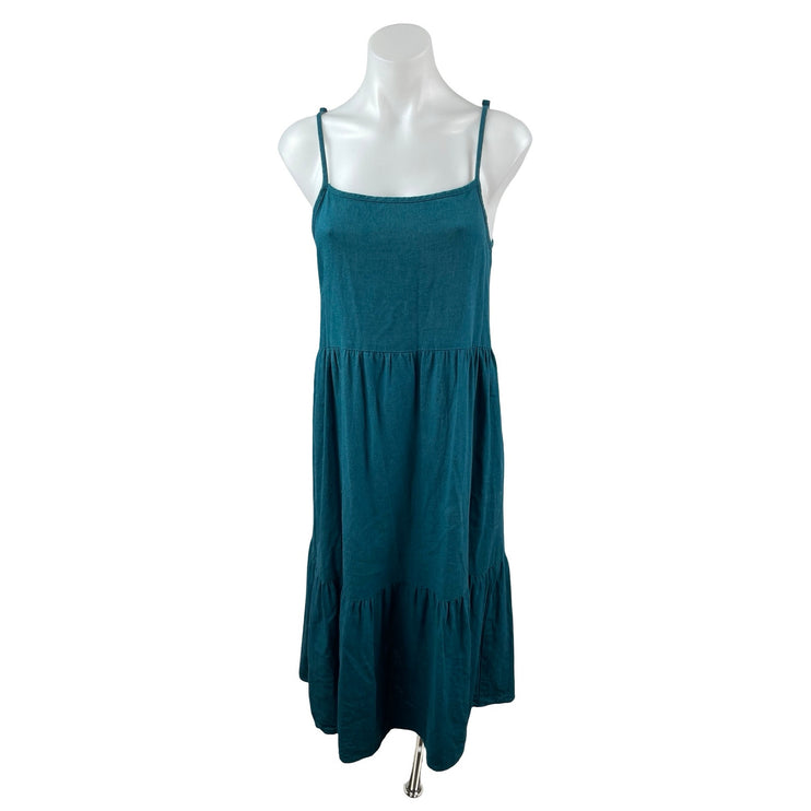 Urban Outfitters Urban Renewal Eco Linen Sleeveless Tiered Midi A-Line Dress S/M