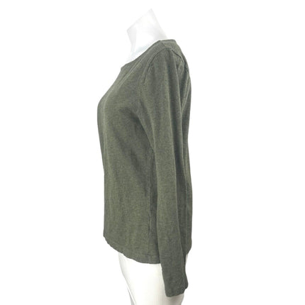 J.Crew Artist Tee Women's Green Long Sleeve Knit Basic Boat Neck T Shirt Top L