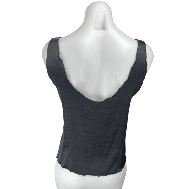 Zara Women's Black Sleeveless Scoop Neck Cami Camisole Crop Tank Top Size L