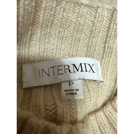 Intermix Women's Tan Ribbed Knit Long Sleeve Turtleneck Sweater Top Size S